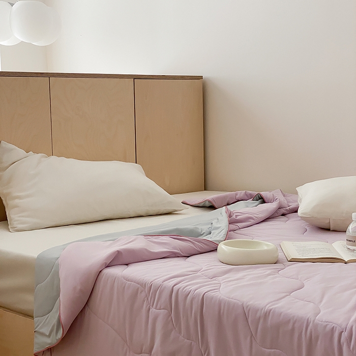 91家纺网 家纺一手货源 找家纺 时年家纺 2025新款升级版180克高定即刻凉感夏被 香芋紫