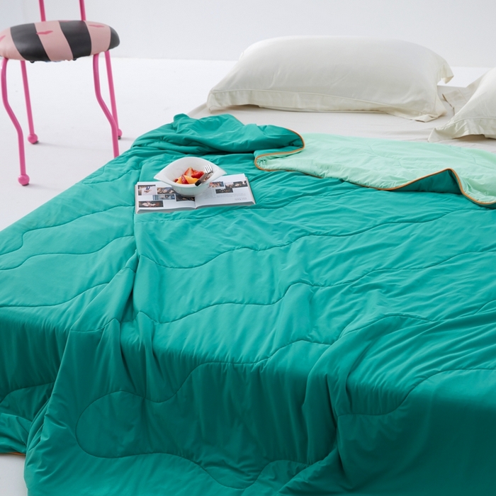 91家纺网 家纺一手货源 找家纺 2025春夏新款A类母婴级西瓜啵啵凉感被锦氨夏凉被空调被 西瓜绿+青柠绿