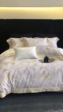 91家纺网 家纺一手货源 找家纺 （总）馨蕊家居 2025春夏新品金太阳典藏高奢活性数码印花四件套-玛丽