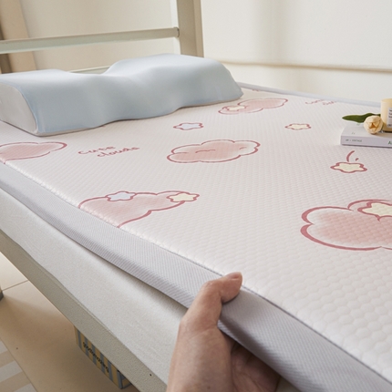 川悦生活 2025新款数码印花冰豆豆凉席床垫-学生床 软噗奶云