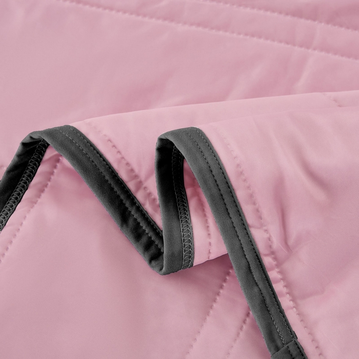 91家纺网 家纺一手货源 找家纺 丝薇雅 2025新款凉感丝夏被冰淇淋夏凉被 黑边-条纹粉色