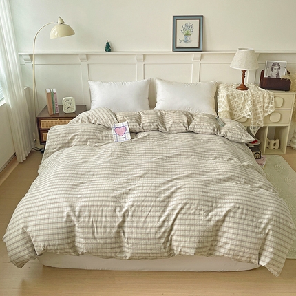 2025新款全棉水洗棉单被套 日落灰