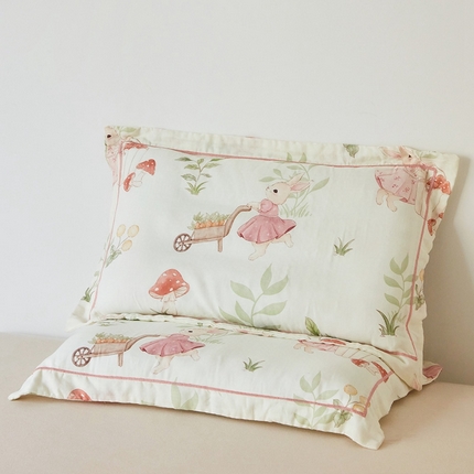 91家纺网 家纺一手货源 找家纺 （总）嗨生活2025新款天竹系列A类竹纤维四层纱枕套 儿童枕套 幼儿园枕套