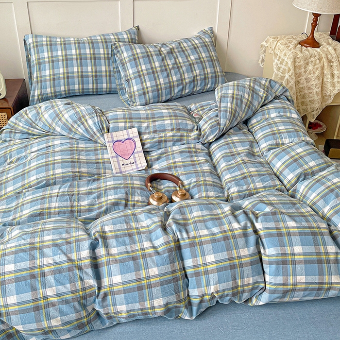 91家纺网 家纺一手货源 找家纺 大柏树 2025新款全棉水洗棉套件-床单四件套 莫妮卡