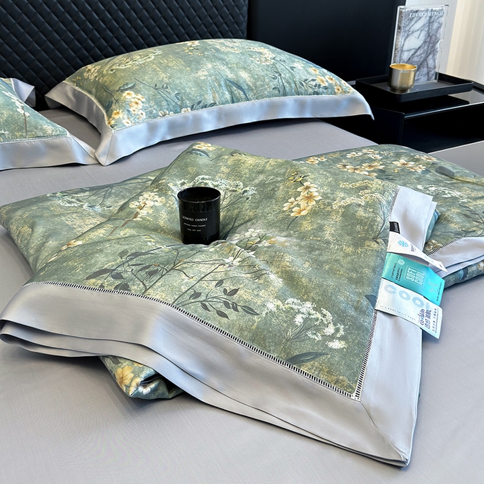 91家纺网 家纺一手货源 找家纺 若未家居 LOVEWE HOUSE 2025新款兰精天丝印花夏被及夏被四件套 空山栀子（床单款+床盖款）