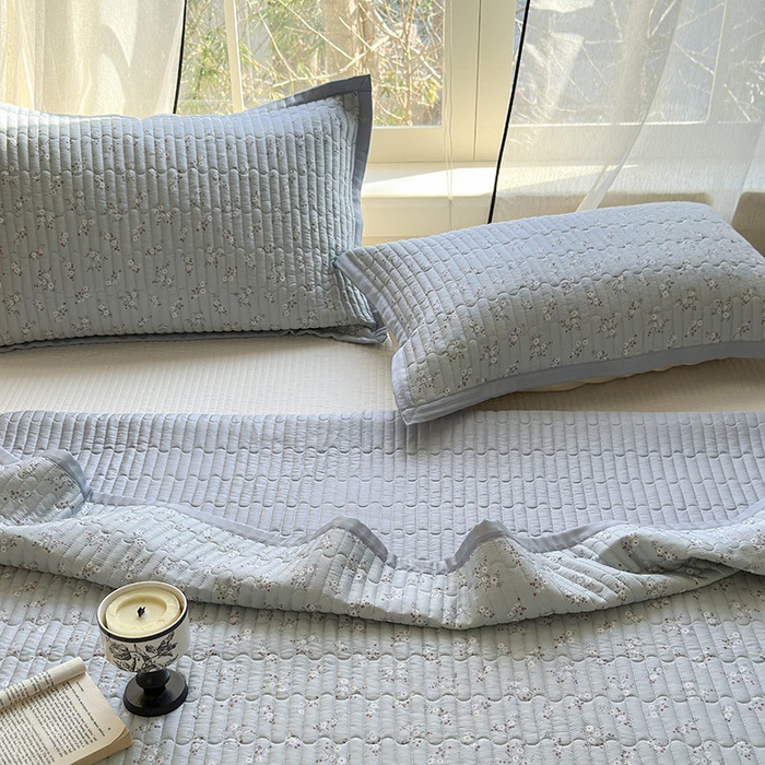 91家纺网 家纺一手货源 找家纺 美优兰 2025春夏新款双面天丝高温砂洗床盖 赫拉花园