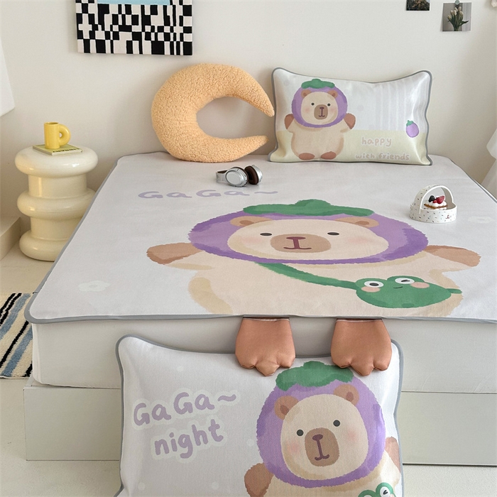 91家纺网 家纺一手货源 找家纺 美乐迪家纺 2025新款异形冰藤席 卡皮巴拉