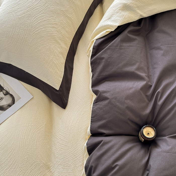 91家纺网 家纺一手货源 找家纺 若未家居 LOVEWE HOUSE 2025新款50S色织空气层水洗大提花全棉四件套 流光-云氧白