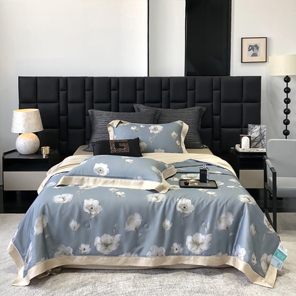 91家纺网 家纺一手货源 找家纺 （总）若未家居 LOVEWE HOUSE 2025新款兰精天丝印花夏被及夏被四件套