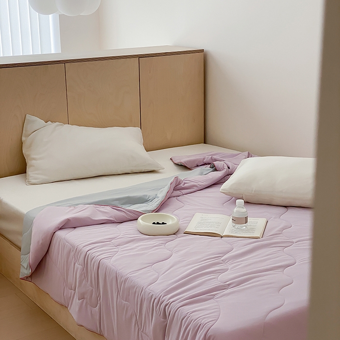 91家纺网 家纺一手货源 找家纺 时年家纺 2025新款升级版180克高定即刻凉感夏被 香芋紫