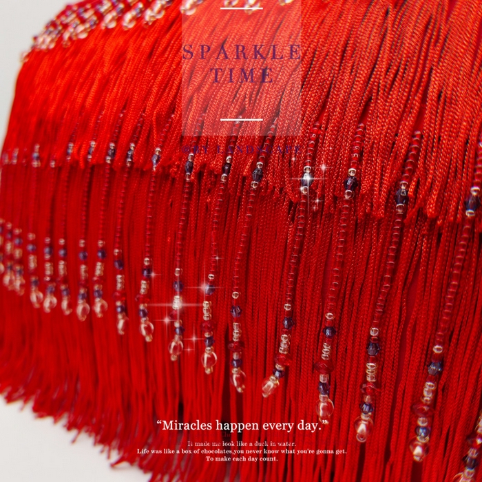 91家纺网 家纺一手货源 找家纺 新款婚庆大红全棉100支珠帘流苏抱枕-珠联璧合 珠联璧合