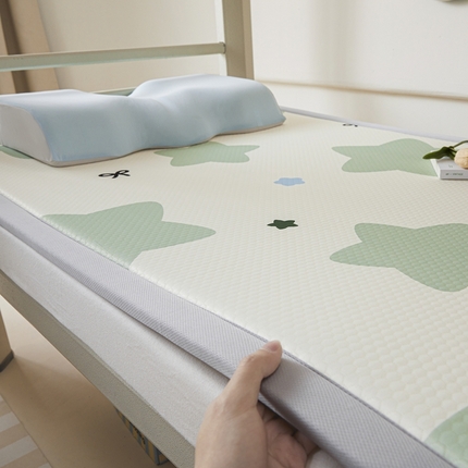 川悦生活 2025新款数码印花冰豆豆凉席床垫-学生床 快乐星色