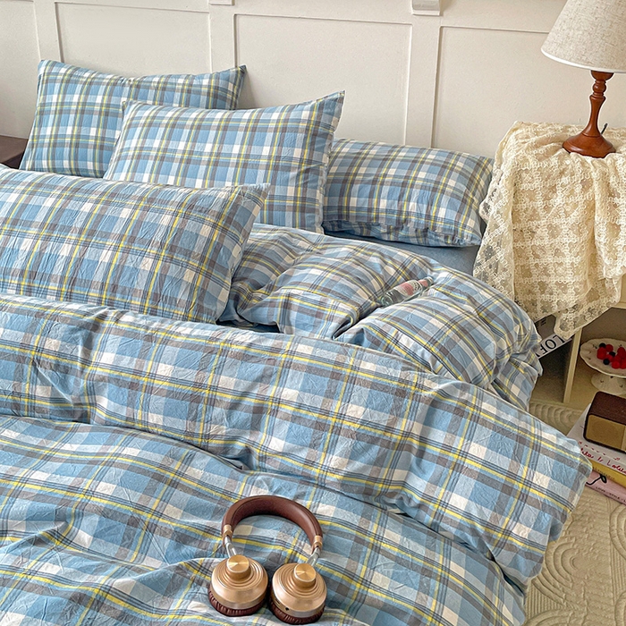 91家纺网 家纺一手货源 找家纺 大柏树 2025新款全棉水洗棉套件-床单四件套 莫妮卡