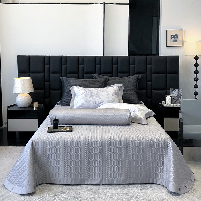 91家纺网 家纺一手货源 找家纺 若未家居 LOVEWE HOUSE 2025新款兰精天丝印花夏被及夏被四件套 落叶派对（床单款+床盖款）