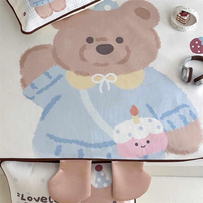 91家纺网 家纺一手货源 找家纺 美乐迪家纺 2025新款异形冰藤席 小熊