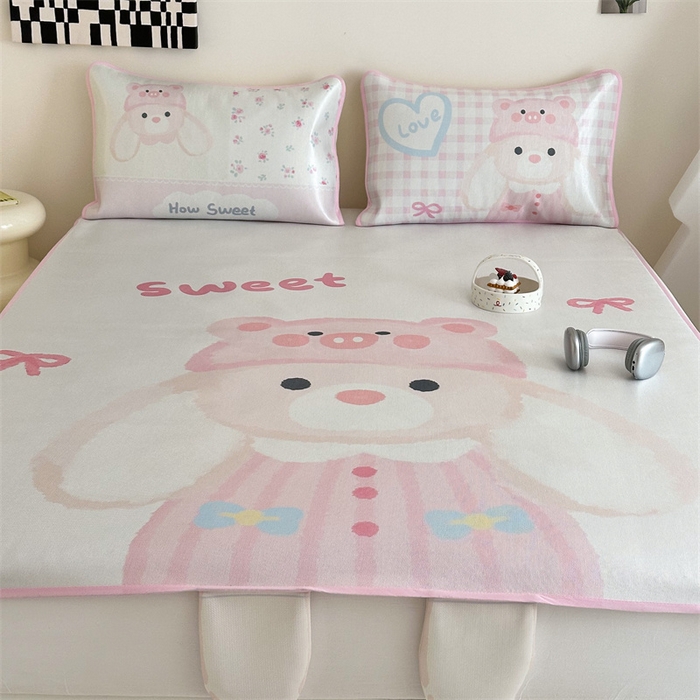 91家纺网 家纺一手货源 找家纺 美乐迪家纺 2025新款异形冰藤席 大耳兔