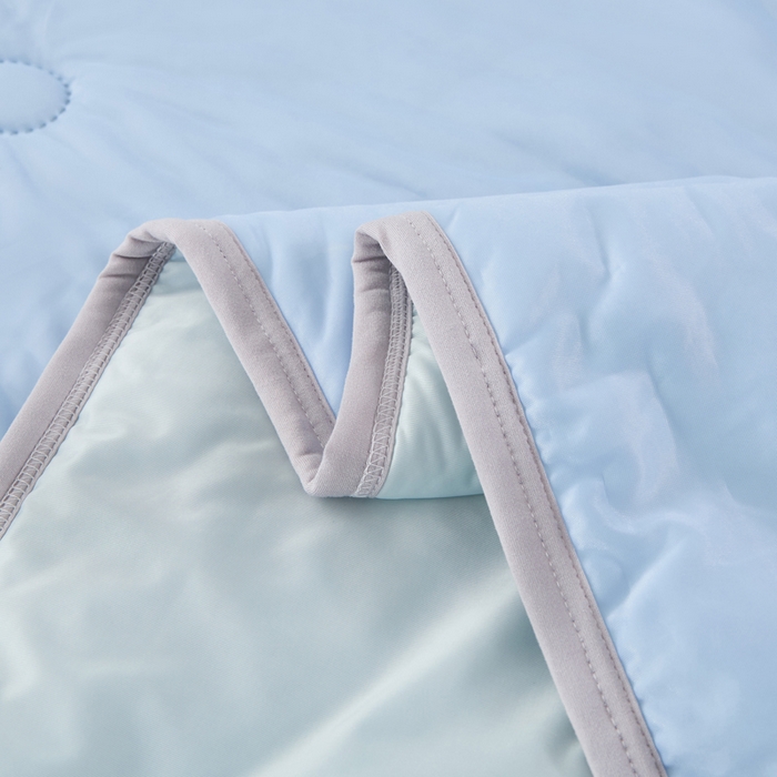 91家纺网 家纺一手货源 找家纺 丝薇雅 2025新款凉感丝夏被冰淇淋夏凉被 圆圈天蓝