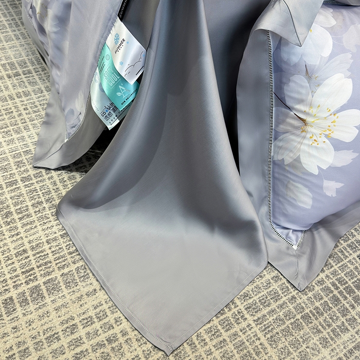 91家纺网 家纺一手货源 找家纺 若未家居 LOVEWE HOUSE 2025新款兰精天丝印花夏被及夏被四件套 紫郁气氛（床单款+床盖款）