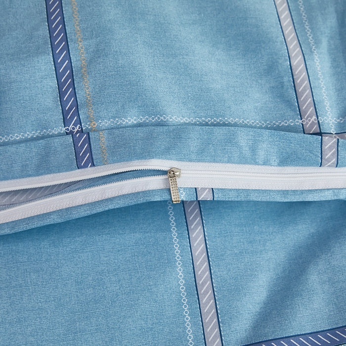 91家纺网 家纺一手货源 找家纺 全美家居 2025新款全棉学生款宿舍纯棉三六件套全棉三件套羽丝绒被备货充足 时尚悦格 蓝