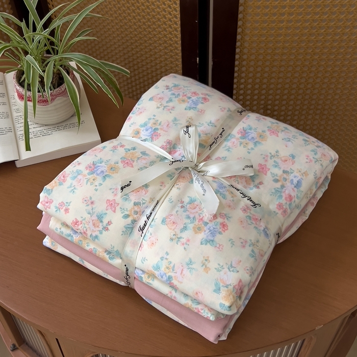 91家纺网 家纺一手货源 找家纺 优品阁  2025新款A类全棉有氧双层纱四件套 汪小姐