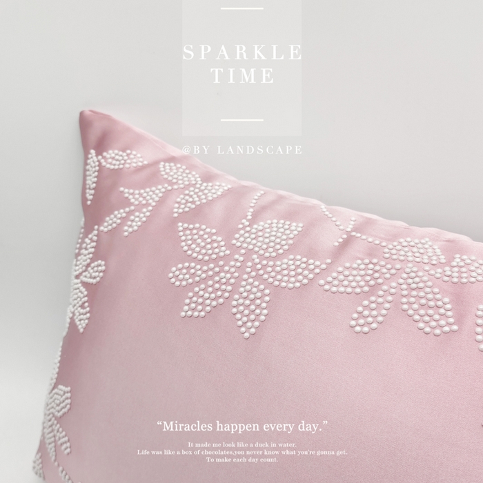 91家纺网 家纺一手货源 找家纺 新款禅丝高精密珍珠钻抱枕枕头枕芯-涟漪 涟漪-粉