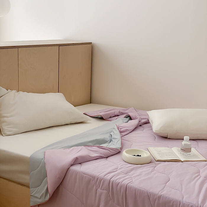 91家纺网 家纺一手货源 找家纺 时年家纺 2025新款升级版180克高定即刻凉感夏被 香芋紫