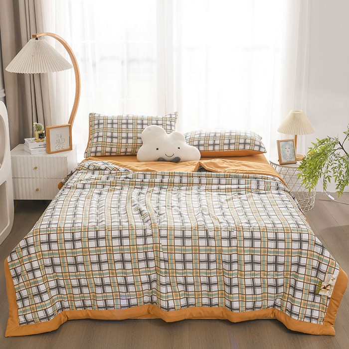 91家纺网 家纺一手货源 找家纺 红日子纺织品 2025新款棉麻夏被四件套 南巷