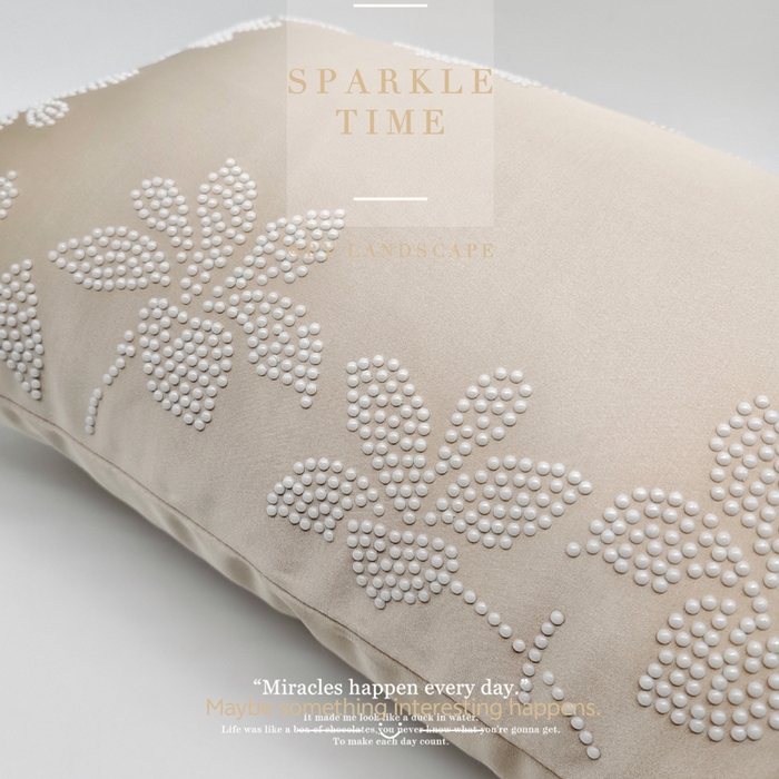 91家纺网 家纺一手货源 找家纺 新款禅丝高精密珍珠钻抱枕枕头枕芯-涟漪 涟漪-香槟