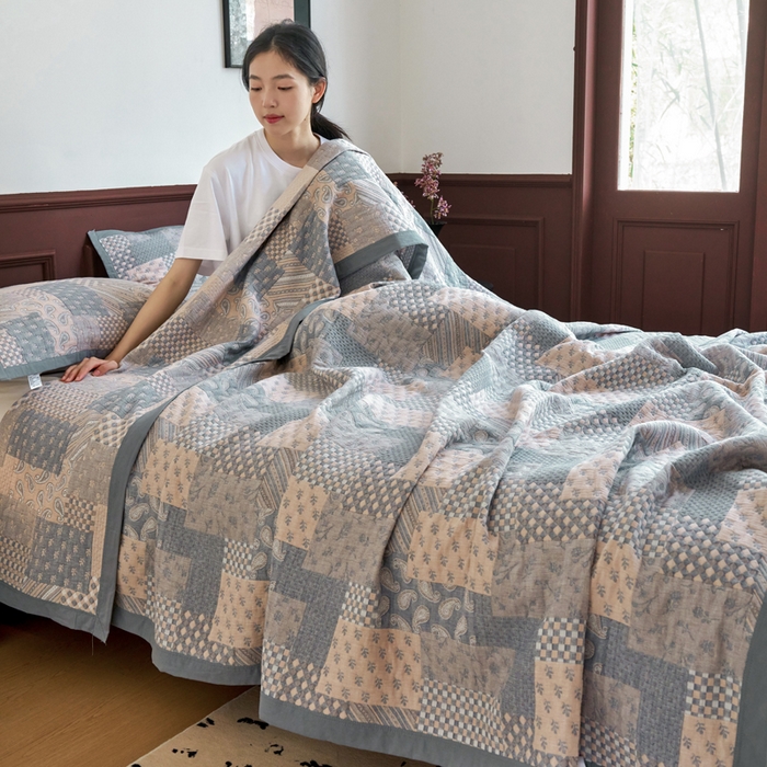 91家纺网 家纺一手货源 找家纺 棠薇家纺  2025新款北欧风盖毯毛巾被 欧式风尚