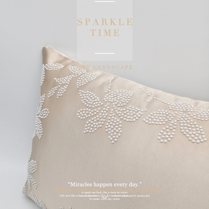 91家纺网 家纺一手货源 找家纺 新款禅丝高精密珍珠钻抱枕枕头枕芯-涟漪 涟漪-香槟