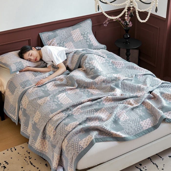 91家纺网 家纺一手货源 找家纺 棠薇家纺  2025新款北欧风盖毯毛巾被 欧式风尚