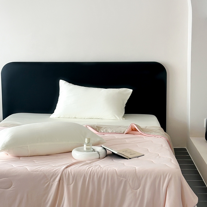 91家纺网 家纺一手货源 找家纺 时年家纺 2025新款升级版180克高定即刻凉感夏被 甜杏粉