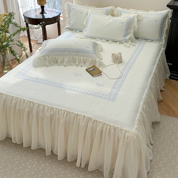 91家纺网 家纺一手货源 找家纺 2025新款蝴蝶小姐冰岛赋能凉席三件套 蝴蝶小姐-蓝