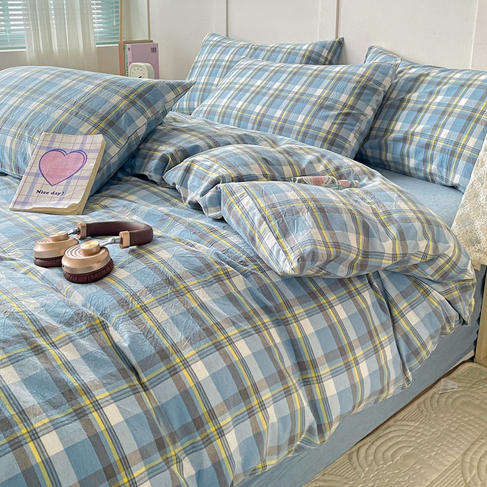 91家纺网 家纺一手货源 找家纺 大柏树 2025新款全棉水洗棉套件-床单四件套 莫妮卡