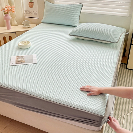 91家纺网 家纺一手货源 找家纺 （总）灰鲸 2025新款冰豆豆床笠款凉席