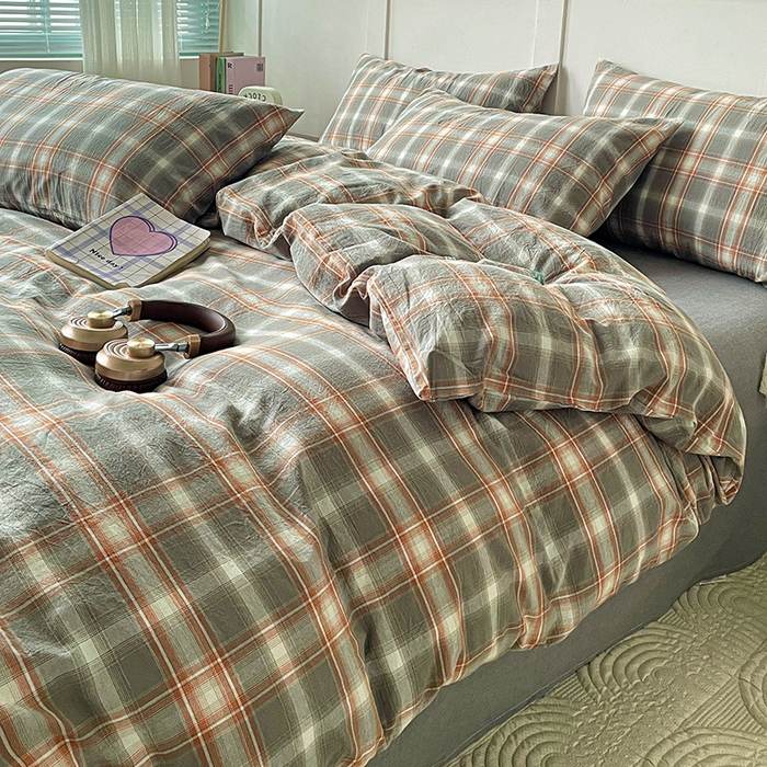 91家纺网 家纺一手货源 找家纺 大柏树 2025新款全棉水洗棉套件-床单四件套 诺卡