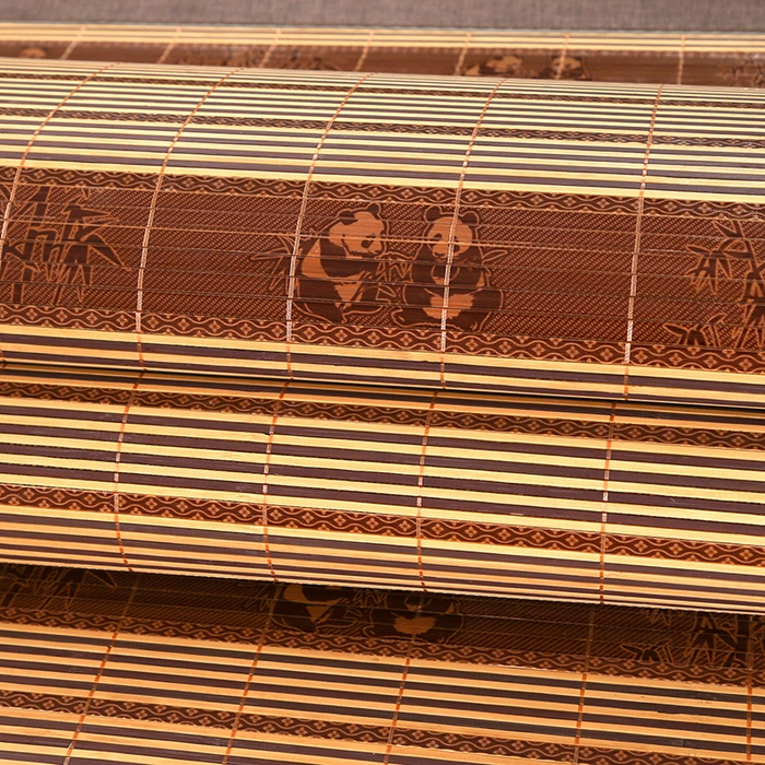 91家纺网 家纺一手货源 找家纺 森璐家纺 2025新款茶香养生竹席藤席草席冰丝席凉席子 富贵抱竹-反面冰藤