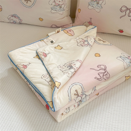 暖生活 2025新款牛奶针织小清新大豆夏被 梦幻兔