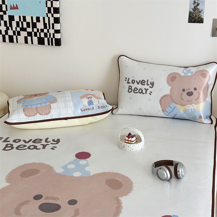 91家纺网 家纺一手货源 找家纺 美乐迪家纺 2025新款异形冰藤席 小熊