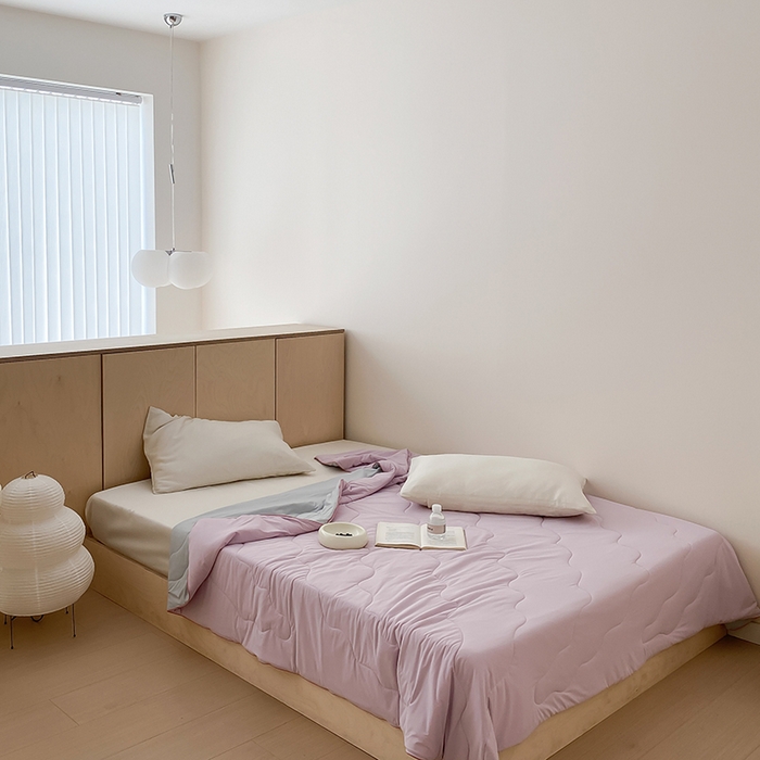 91家纺网 家纺一手货源 找家纺 时年家纺 2025新款升级版180克高定即刻凉感夏被 香芋紫