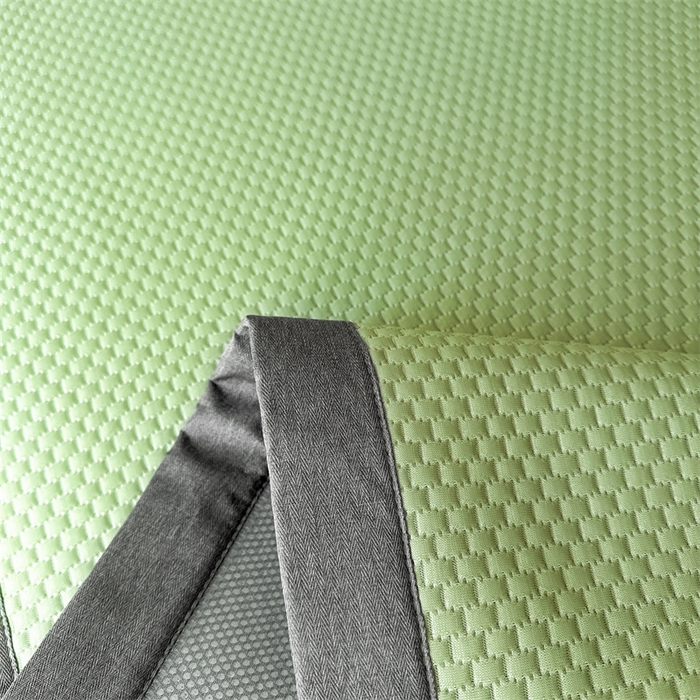 91家纺网 家纺一手货源 找家纺 启程家纺 2025春夏新款冰豆豆凉席刺绣款复合三明治三件套 小香风-绿