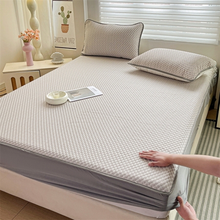 91家纺网 家纺一手货源 找家纺 （总）灰鲸 2025新款冰豆豆床笠款凉席