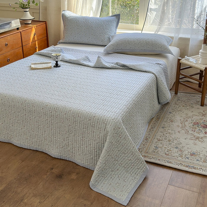 91家纺网 家纺一手货源 找家纺 美优兰 2025春夏新款双面天丝高温砂洗床盖 赫拉花园