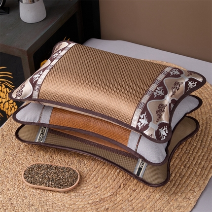 （总）织布人2025新款荞麦枕夏季凉感冰藤枕头竹面硬枕茶叶茉莉花夏凉枕头