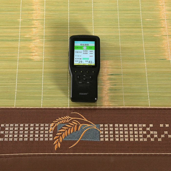 91家纺网 家纺一手货源 找家纺 森璐家纺 2025新款茶香养生竹席藤席草席冰丝席凉席子 竹叶青-反面冰丝