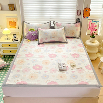 金盛纺 2025新款A类数码印花冰丝席-床席款 天女散花