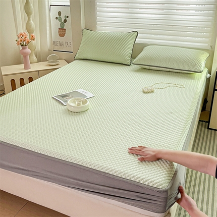 91家纺网 家纺一手货源 找家纺 （总）灰鲸 2025新款冰豆豆床笠款凉席