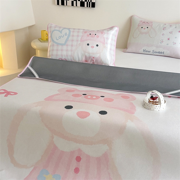 91家纺网 家纺一手货源 找家纺 美乐迪家纺 2025新款异形冰藤席 大耳兔