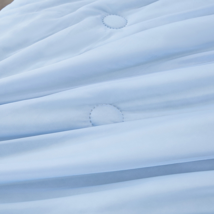 91家纺网 家纺一手货源 找家纺 丝薇雅 2025新款凉感丝夏被冰淇淋夏凉被 圆圈天蓝