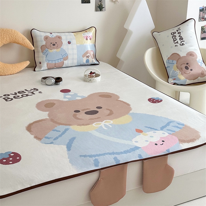 91家纺网 家纺一手货源 找家纺 美乐迪家纺 2025新款异形冰藤席 小熊